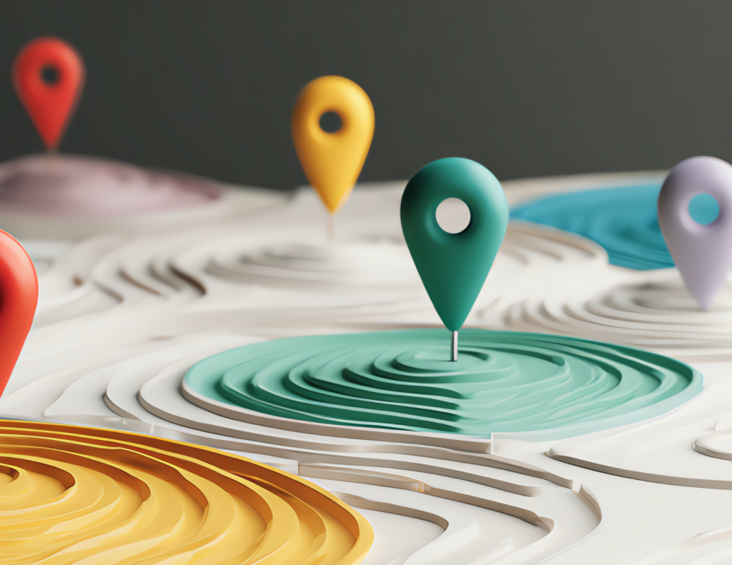 Pins in designating location